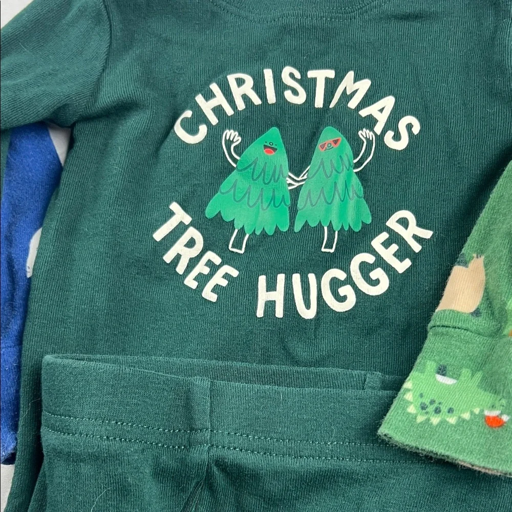 4 Kids Green 'Christmas Tree Hugger' and Patterned Pajama Set‎ - Cozy Sleepwear